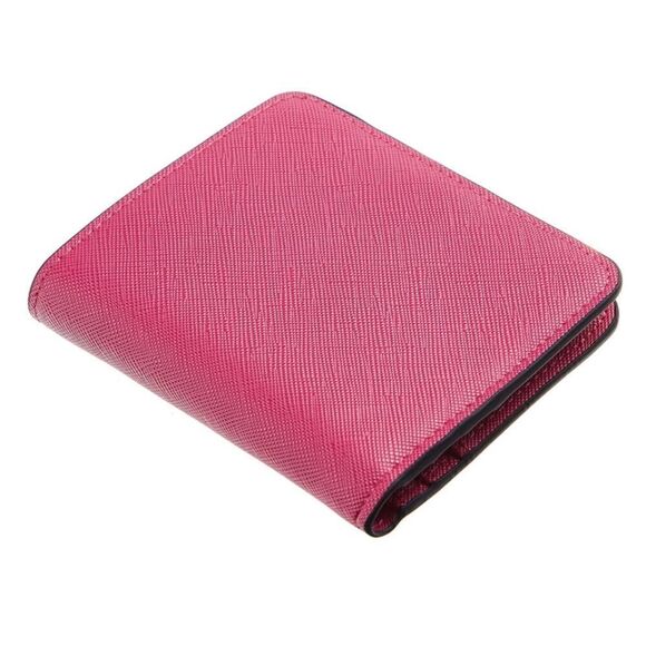 Hot Pink Leather Compact Wallet - Picture 4 of 5